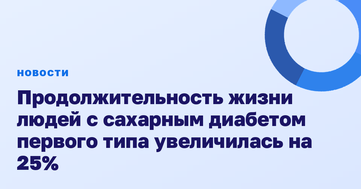 Продолжительность жизни людей с сахарным диабетом первого типа увеличилась на 25%