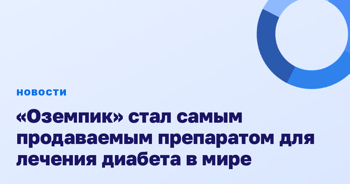 «Оземпик» стал самым продаваемым препаратом для лечения диабета в мире